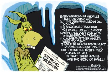Political cartoon U.S. Christmas Who GOP tax bill Democrats