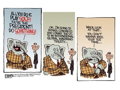 Political cartoon Obama GOP bypass