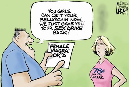 Editorial cartoon U.S. Female Viagra