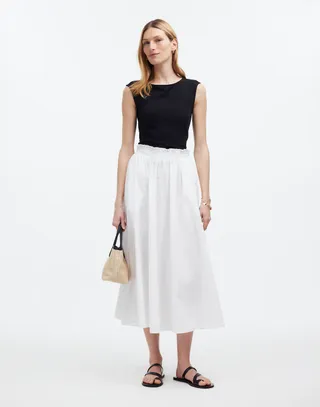 Madewell, Pull-On Paperbag Midi Skirt