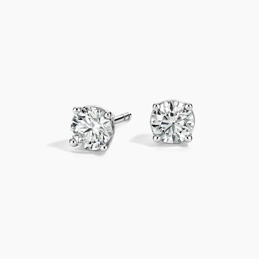 Brilliant Earth, Perfect 4-Prong Lab Diamond Stud Earrings in 18K White Gold