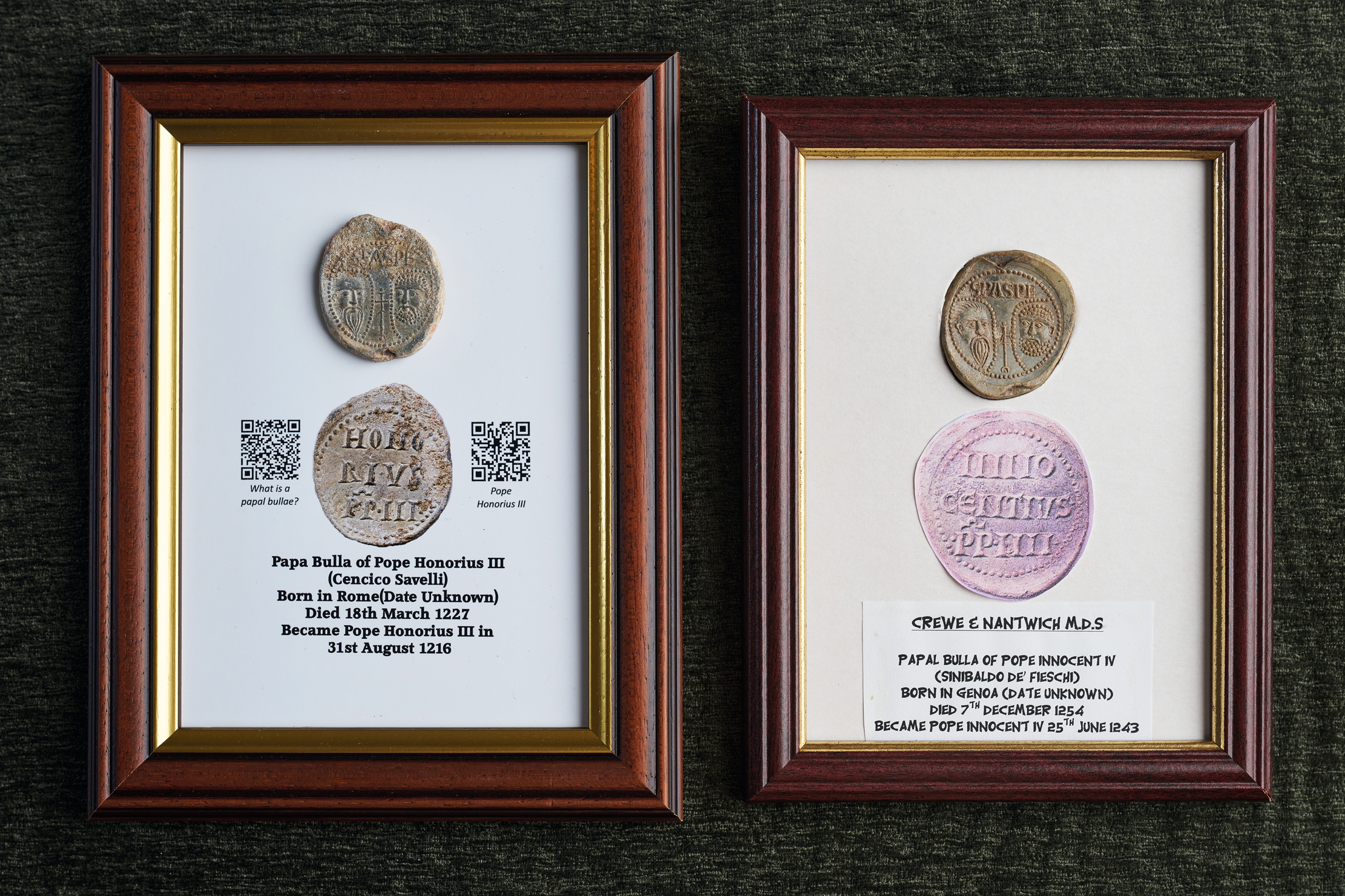 Close up of the bullas with descriptions of what they are