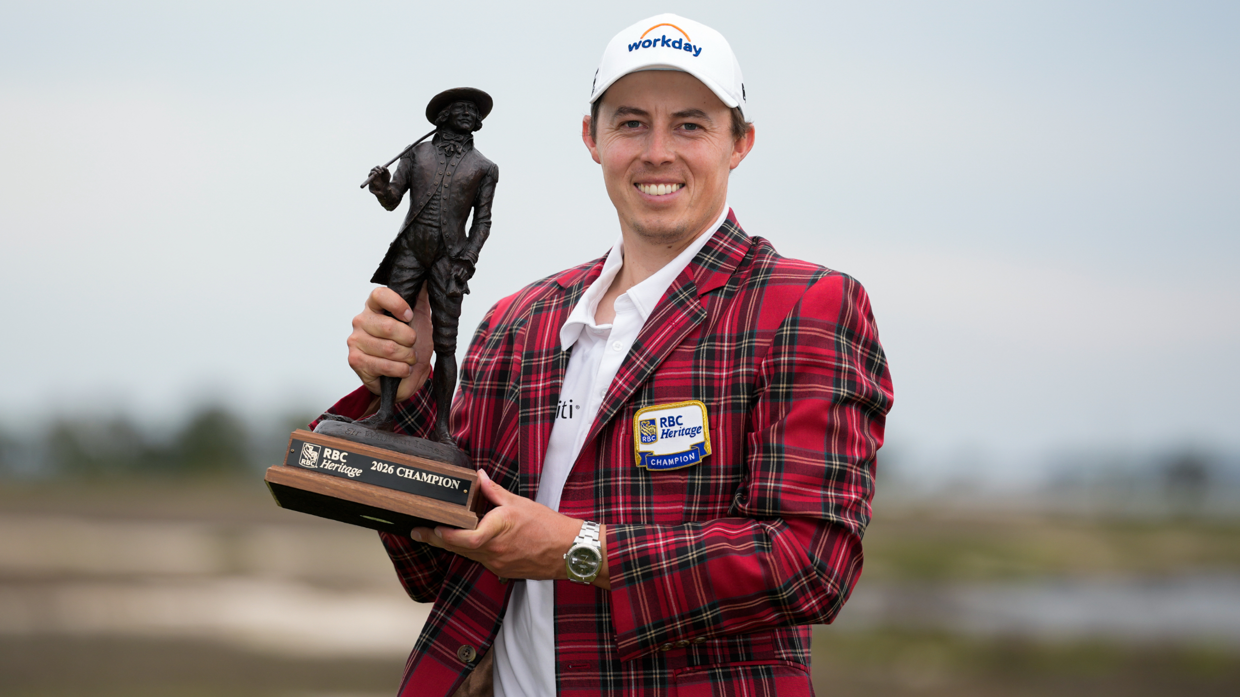 Matt Fitzpatrick with the RBC Heritage trophy