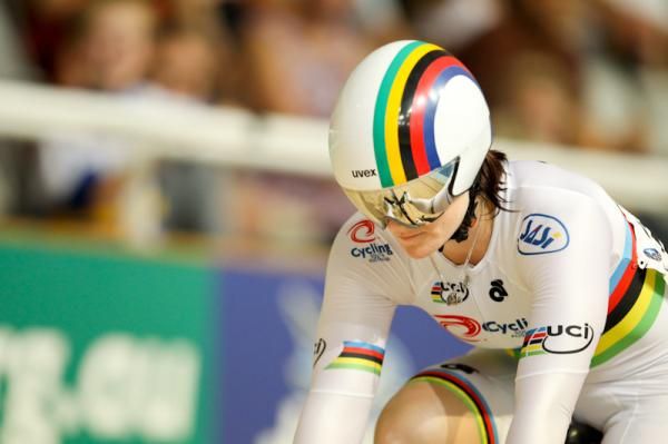 Anna Meares focused before a sprint heat