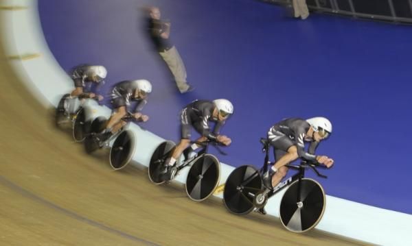 New Zealand in the men's 4,000m team pursuit qualifying round