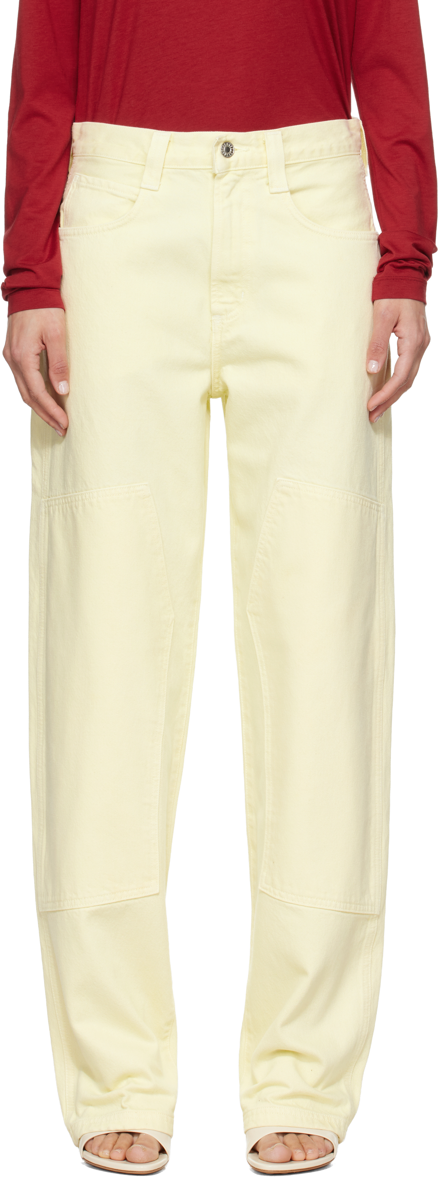 yellow lariat pierced jeans
