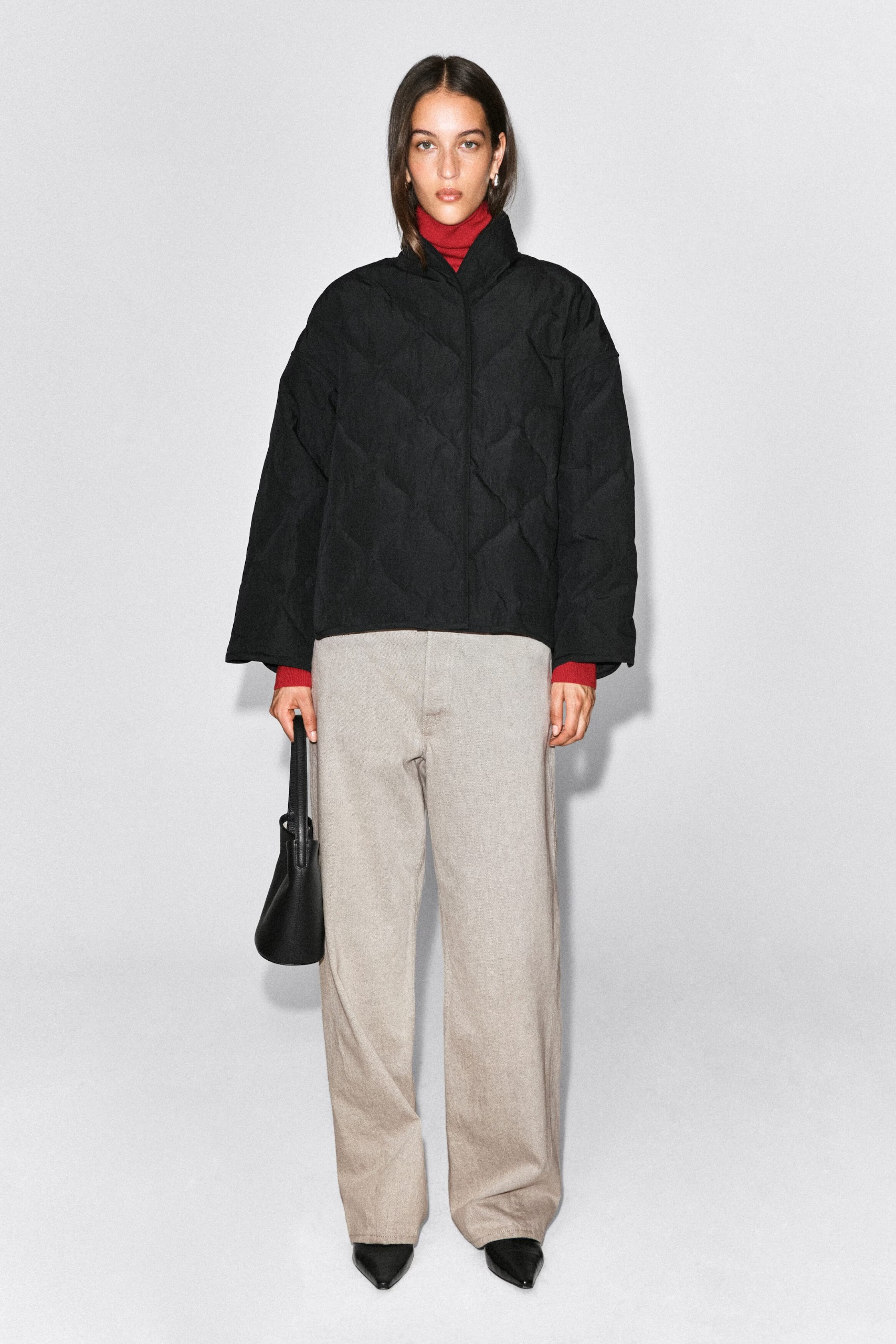 Cos, Shawl-Collar Quilted Jacket