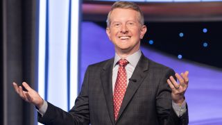 Ken Jennings hosts Jeopardy! Masters.