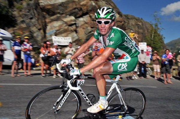 Dmitriy Fofonov (Cr&eacute;dit Agricole) counting down the corners. The Kazakh rider would eventually finish 17th on the stage.