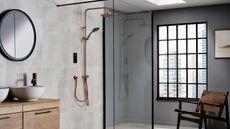 A modern bathroom with Envi shower by Triton