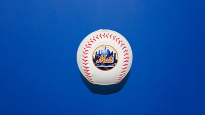 New York Mets logo on a ball