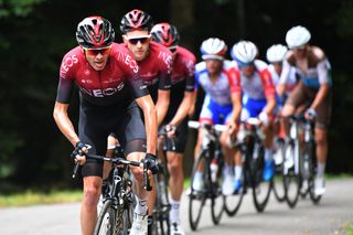 SARRANCOLIN FRANCE AUGUST 03 Christopher Froome of The United Kingdom and Team Ineos Tao Geoghegan Hart of The United Kingdom and Team Ineos during the 44th La Route dOccitanie La Depeche du Midi 2020 Stage 3 a 1635km stage from Saint Gaudens to Col de Beyrde 1417m RouteOccitanie RDO2020 on August 03 2020 in Sarrancolin France Photo by Justin SetterfieldGetty Images