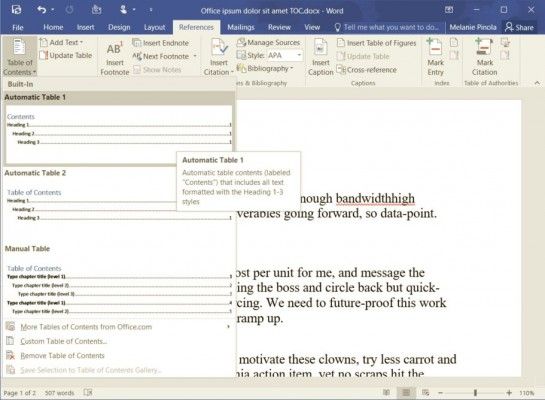 how to make a clickable table of contents in microsoft word