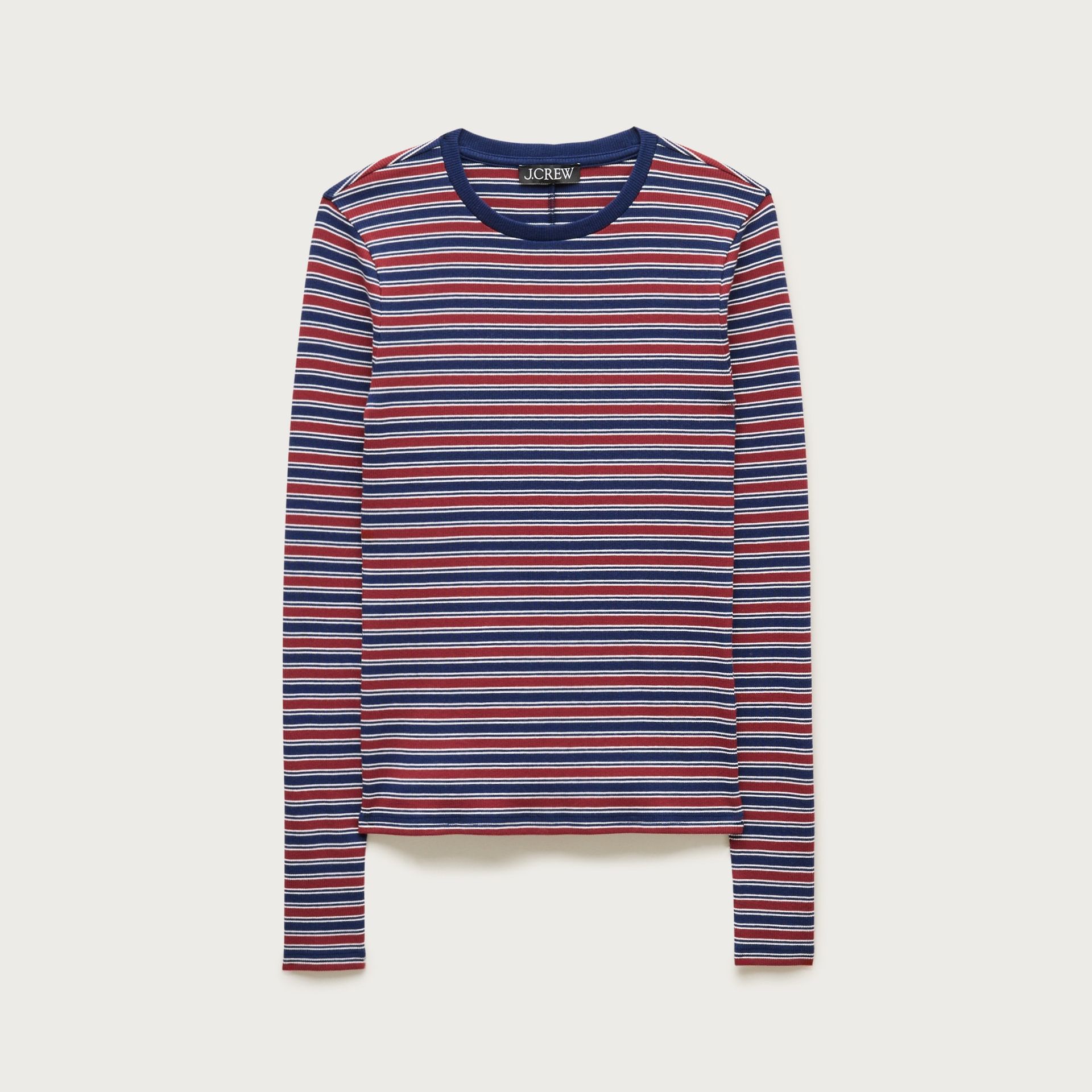 Perfect Rib Long-Sleeve T-Shirt in Stripe