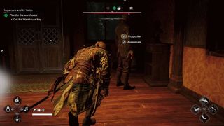 Assassin's Creed Black Flag Resynced Sugarcane and its Yields edward sneaking up to emmerson beckford with the option to either assassinate or pickpocket him