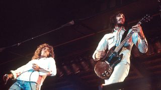 Pete Townshend (right) and Roger Daltrey onstage with the Who