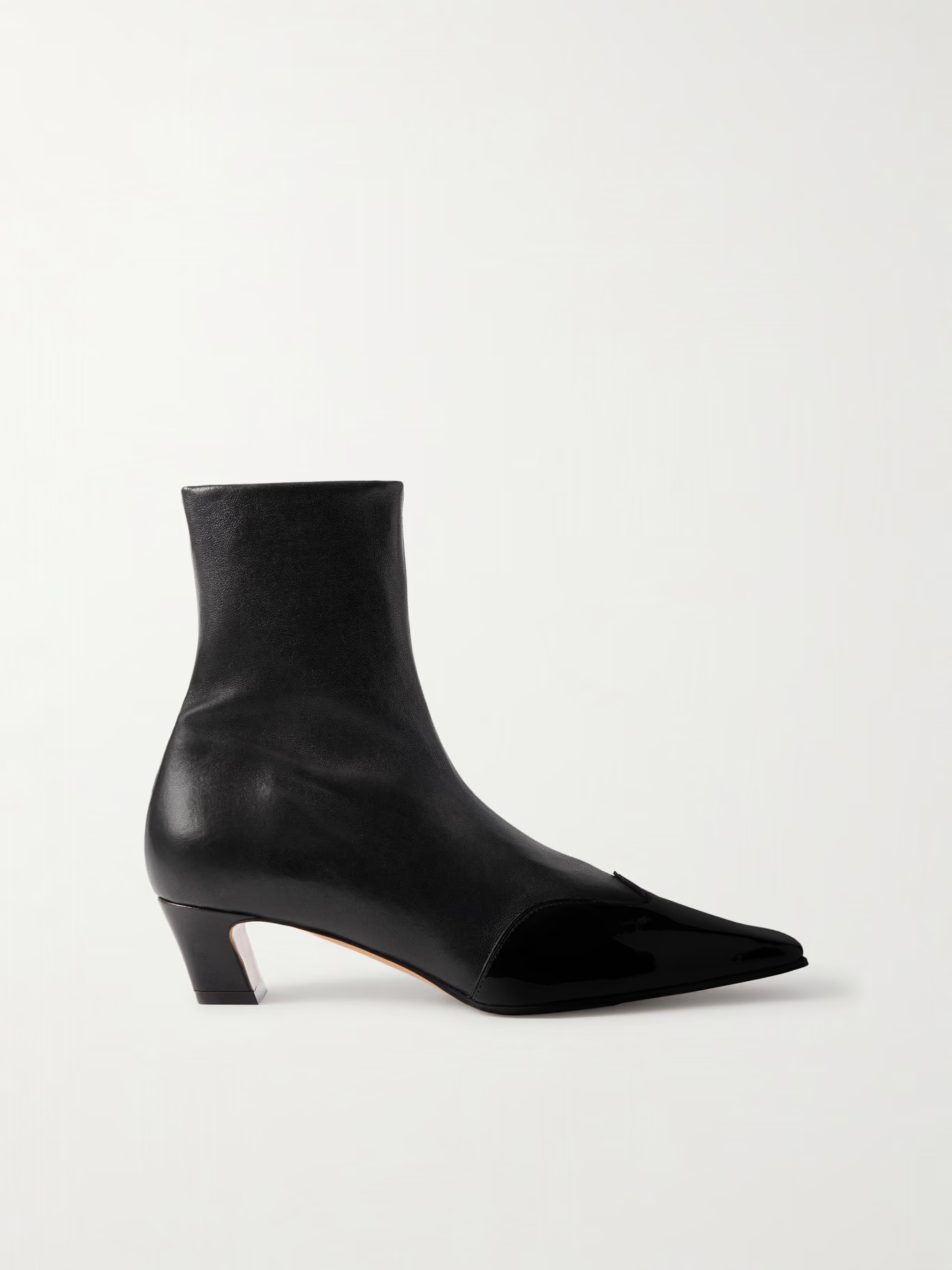 Khaite, Nevada patent-trimmed leather ankle boots
