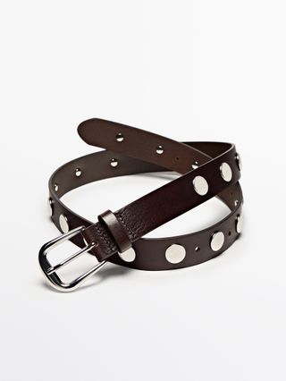 Studded Nappa Leather Belt