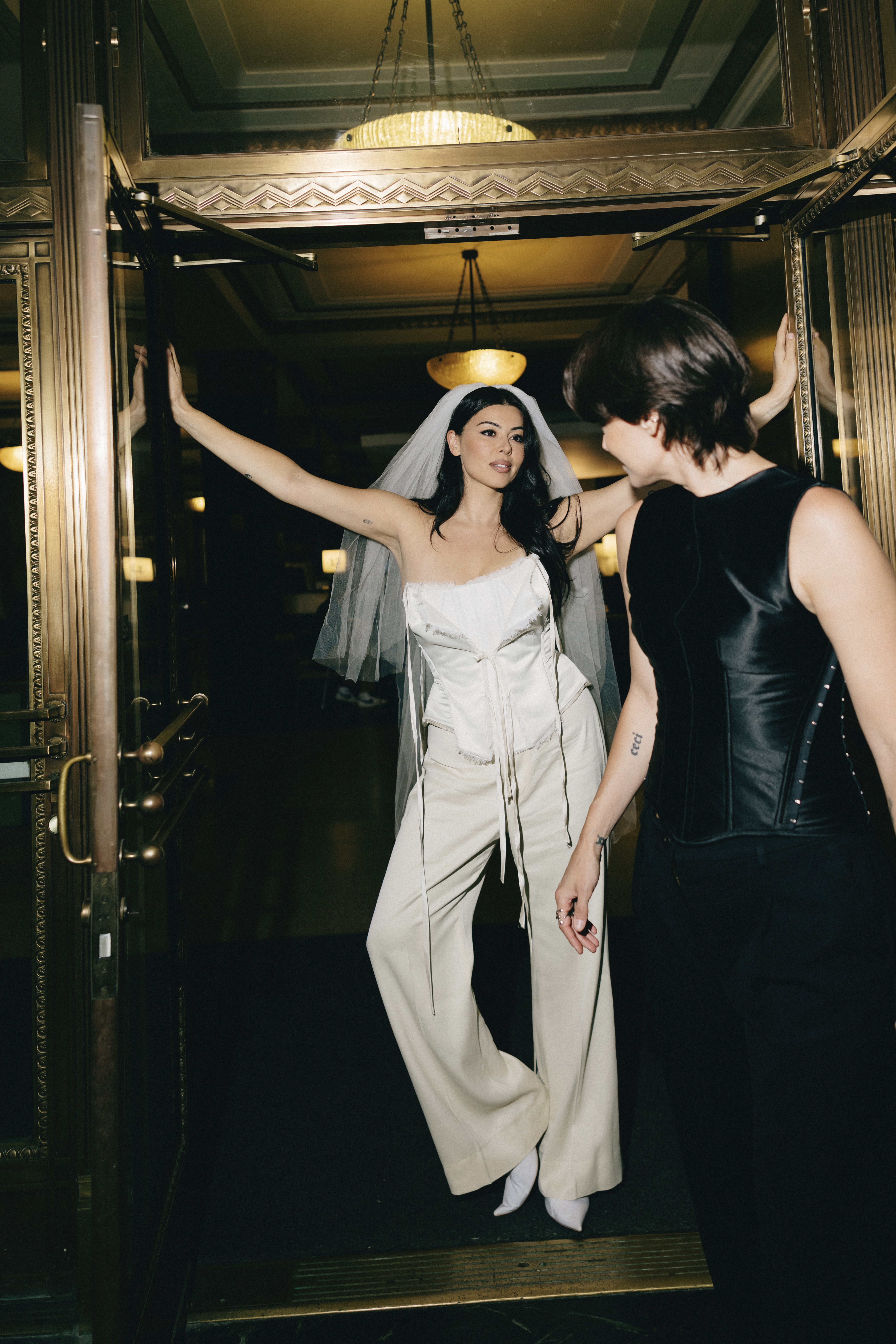 Lauren Chan and Hayley Kosan queer wedding looks