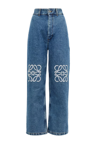 Anagram High-Rise Wide-Leg Jeans