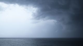 storm clouds over ocean