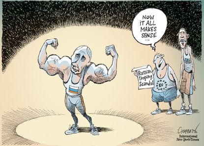 Editorial cartoon World Putin Russian Doping Scandal
