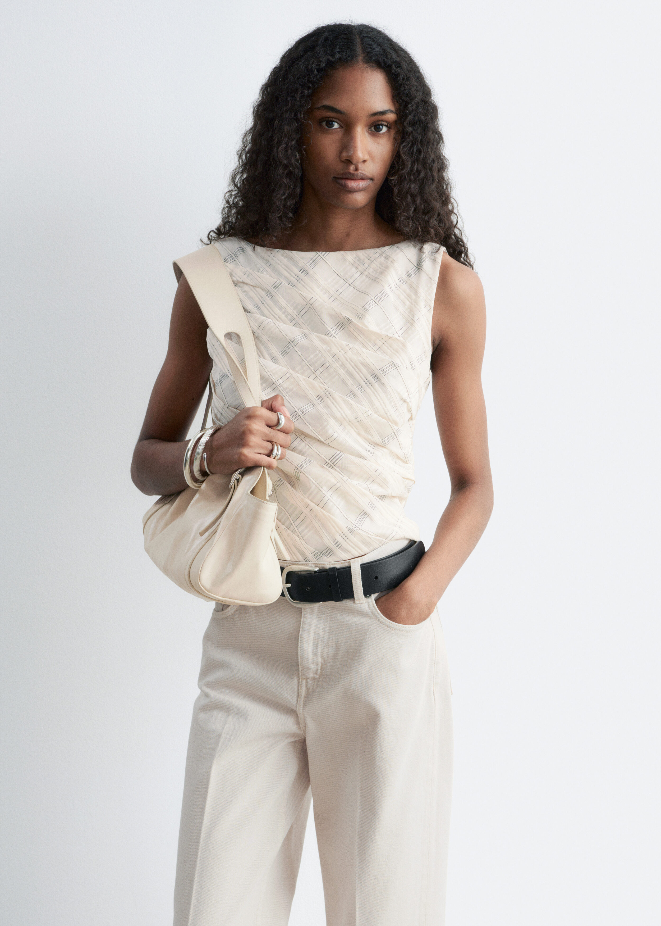 Textured Boatneck Top