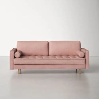 pink mid-century modern couch