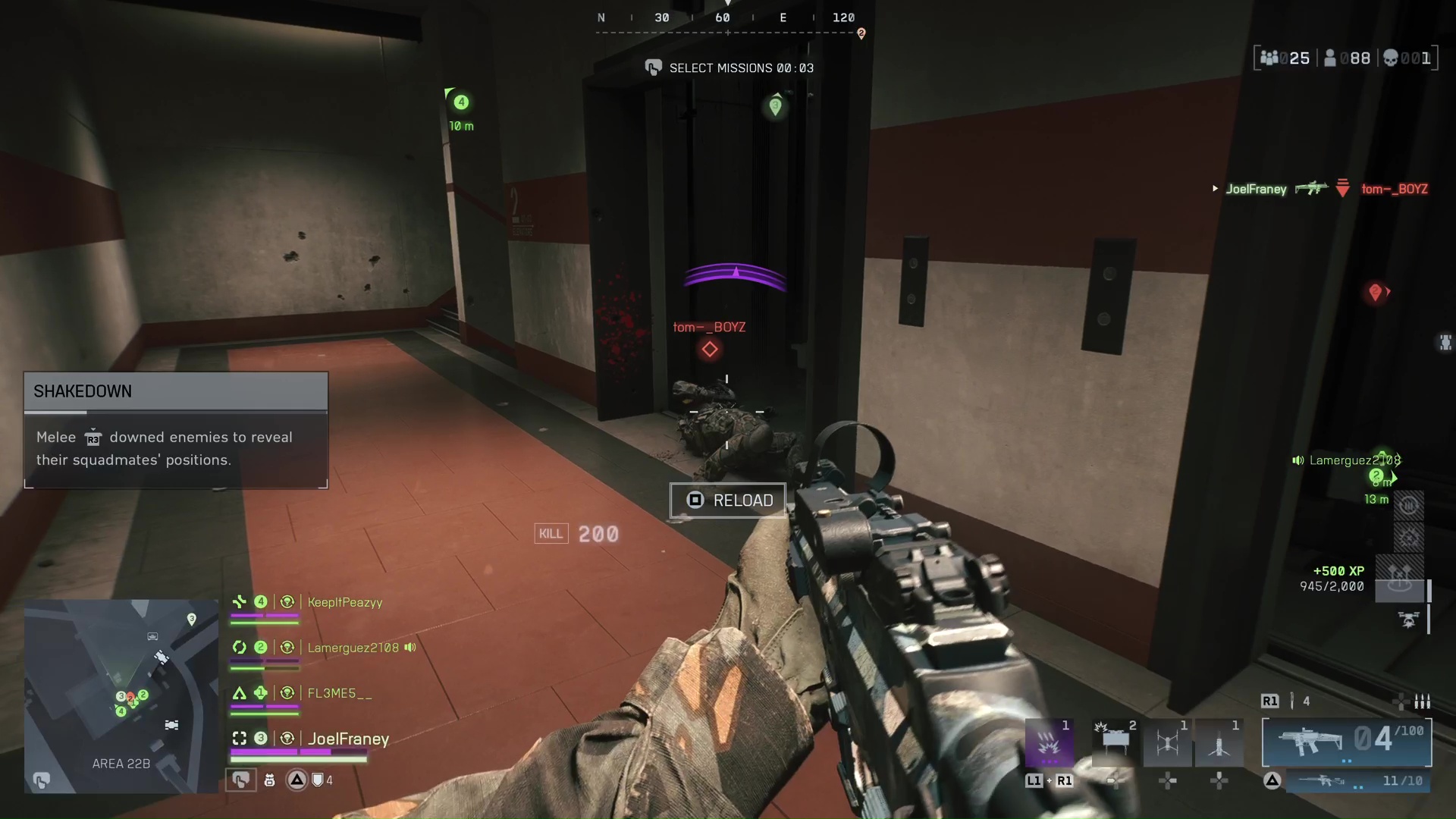 A downed player is advanced on in Battlefield Redsec