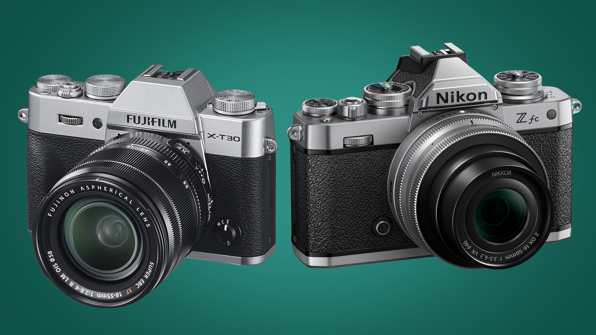 Image showing Fujifilm X-T30 next to Nikon Zfc