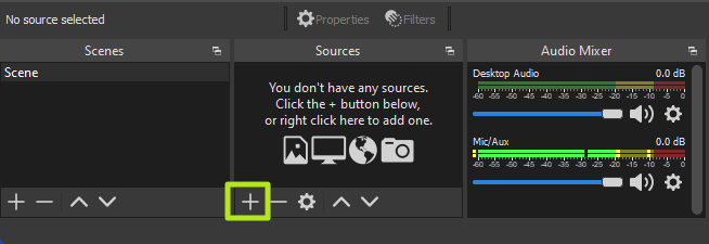 Add Source under OBS