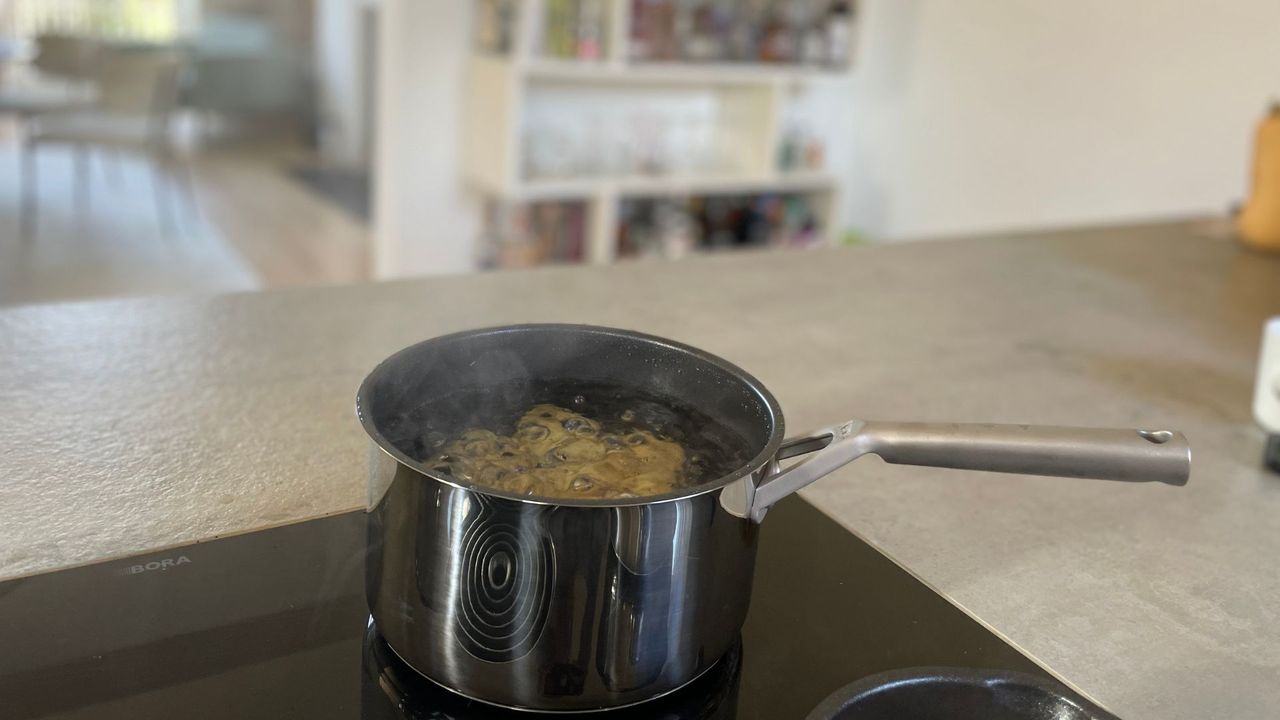 Boiling potatoes in the Ninja NeverStick Pan Set