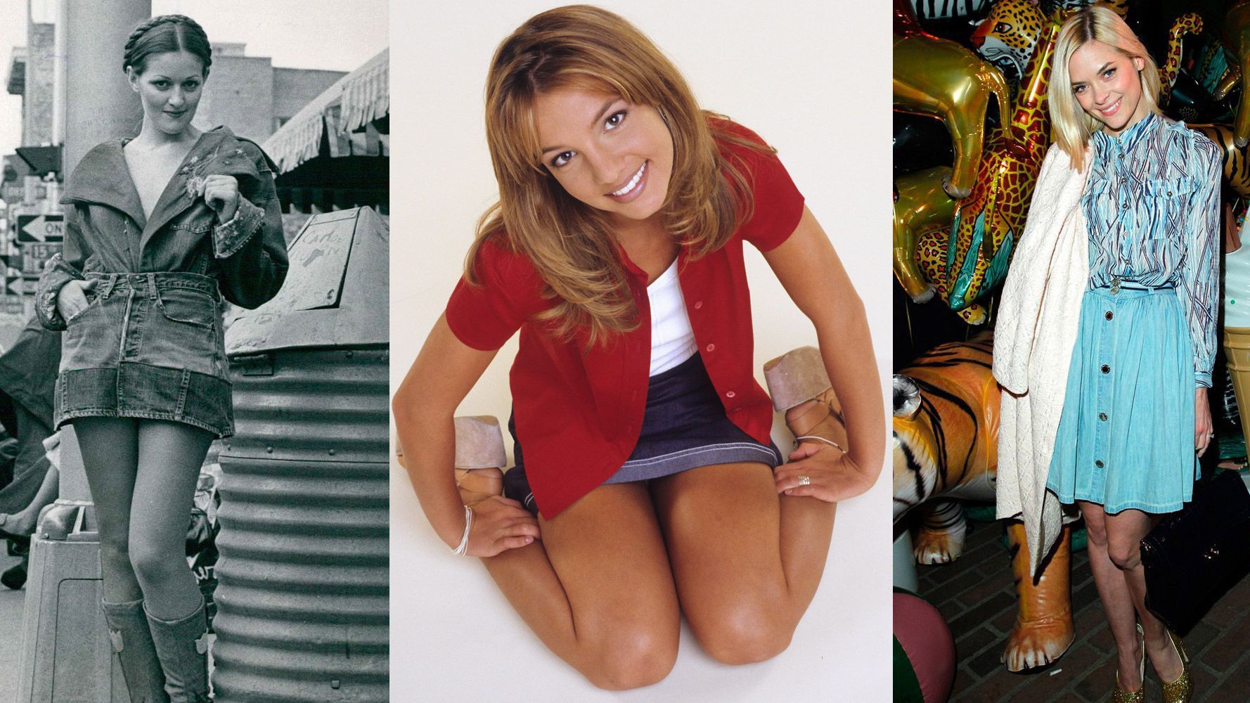 Denim Skirt Photos Through the Years | The Evolution of the Jean Skirt |  Marie Claire