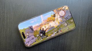 An image of Sniper Elite 4 running on an iPhone 16 Pro Max