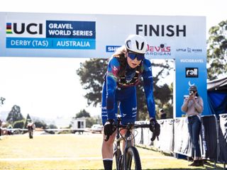 Talia Appleton (Praties) claims the win at the 2025 Devils Cardigan in Tasmania, one of three Australian rounds of the UCI Gravel World Series