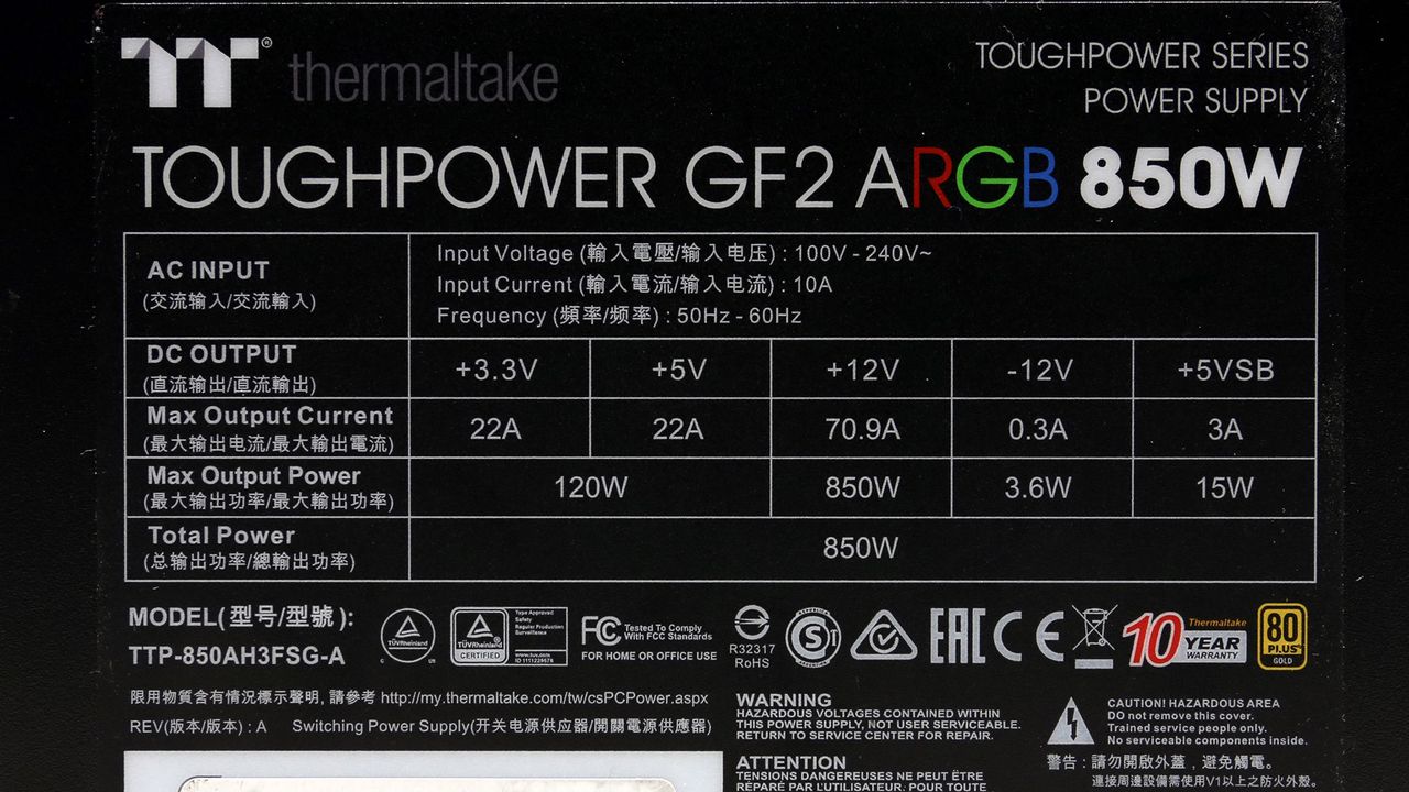 Thermaltake Toughpower GF2 ARGB 850W