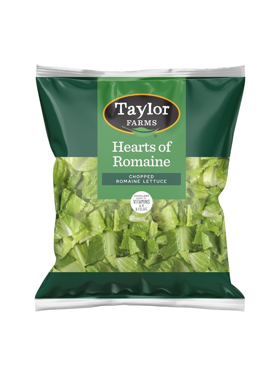 A bag of Taylor Farms Romaine Lettuce