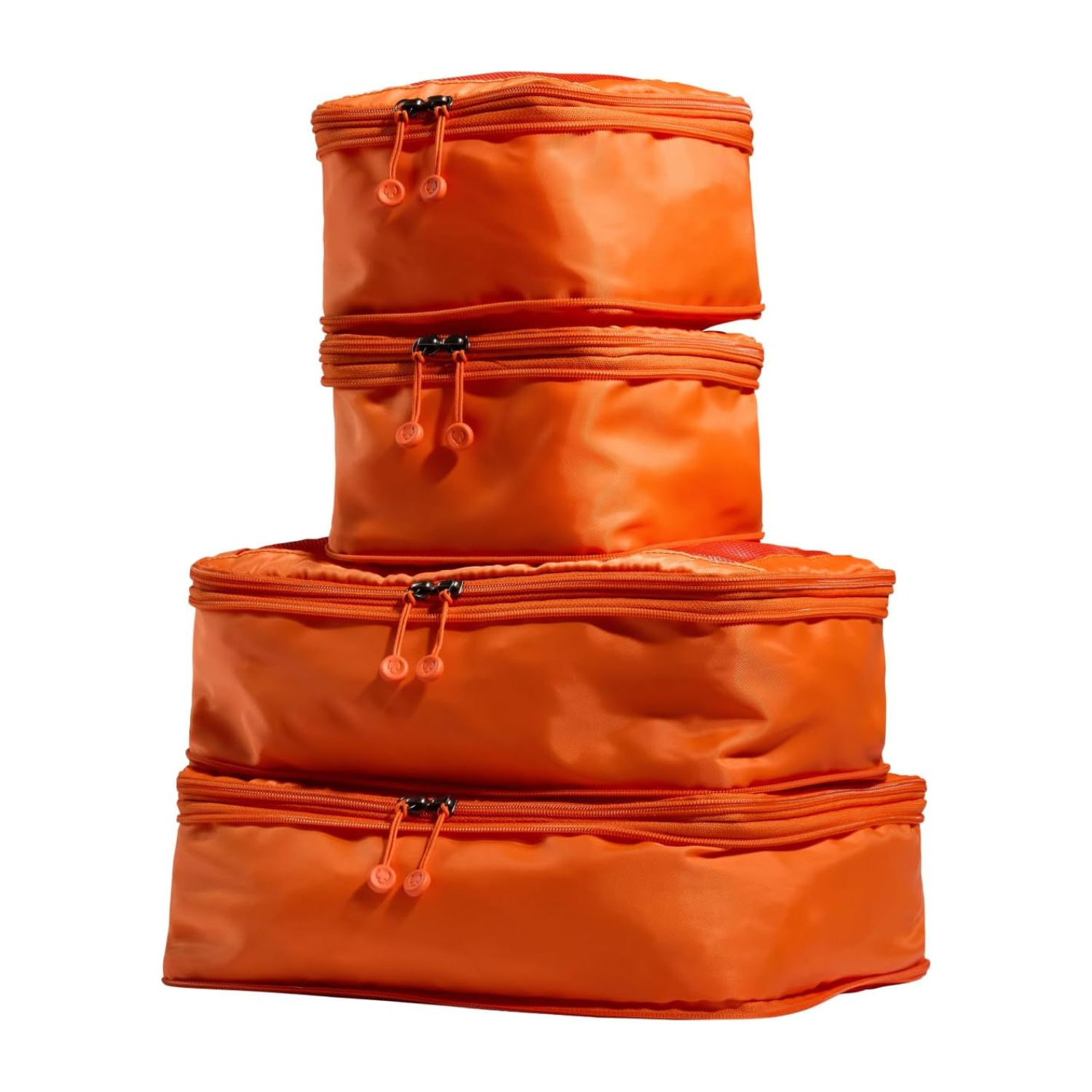 A set of orange packing cubes