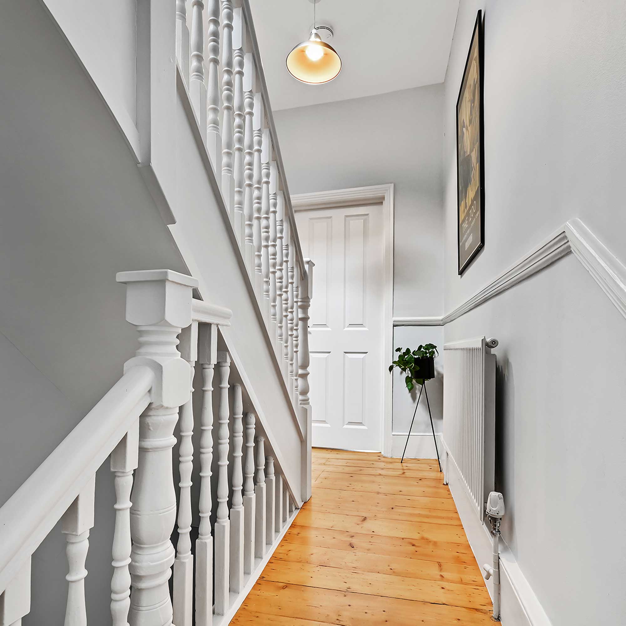 white traditional staircase