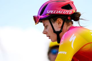 PLANCHE DES BELLES FILLES FRANCE JULY 31 Lotte Kopecky of Belgium and Team SD Worx crosses the finish line during the 1st Tour de France Femmes 2022 Stage 8 a 1233km stage from Lure to La Super Planche des Belles Filles TDFF UCIWWT on July 31 2022 in Planche des Belles Filles France Photo by Tim de WaeleGetty Images