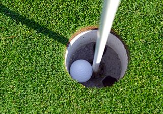 golf ball in a hole