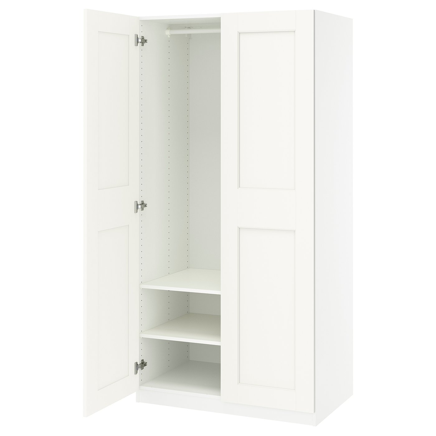 Pax / Grimo Wardrobe Combination - White/white 39 3/8x23 5/8x79 1/4 "