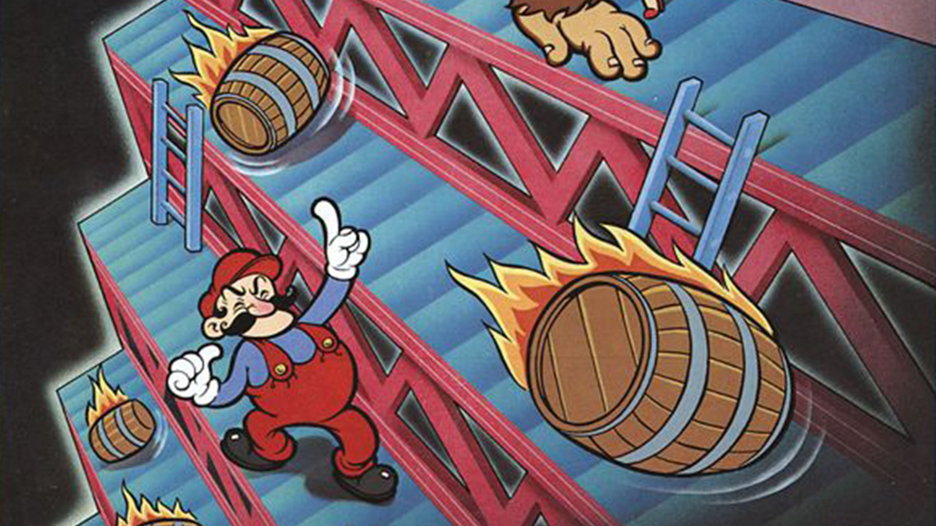 Crop of the Donkey Kong arcade cabinet art from Retro Gamer 252