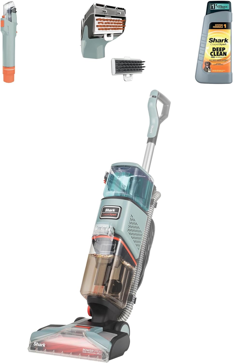 Shark Carpetxpert Deep Clean Carpet Cleaner With Built-In Stain &amp;amp; Spot Remover, 3 Tools &amp;amp; Full-Size Formula, Removes Dirt &amp;amp; Grime, Fast Drying, Lightweight &amp;amp; Portable, 2.3l. 960w, Grey, Ex150ukcp