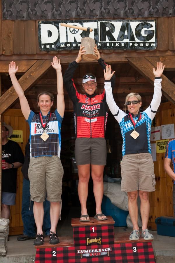 Lumberjack 100 women's podium