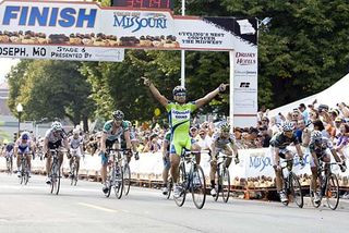Francesco Chicchi (Liquigas) sprints to a stage six win at the Tour of Missouri