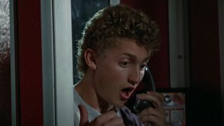 Alex Winter on the phone in Bill and Ted's Excellent Adventure