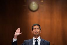 Kevin Warsh, U.S. President Donald Trump's nominee for Chair of the Federal Reserve, is sworn in to testify during his Senate Committee on Banking, Housing, and Urban Affairs confirmation hearing.