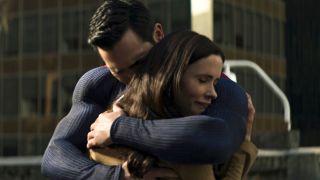 Superman hugging Lois 