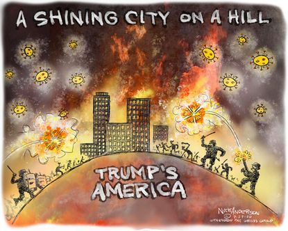 Political Cartoon U.S. Trump Portland federal agents